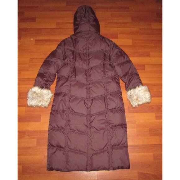 Maroon Brown Down Long Winter Puffer Coat - XL - Picture 2 of 15